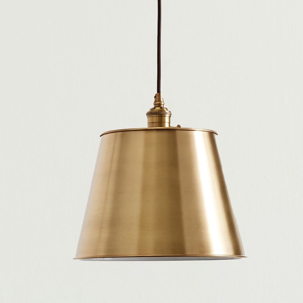 Brand New Pottery Barn Metal Brass Pendant Large - 13"Diam. Two available